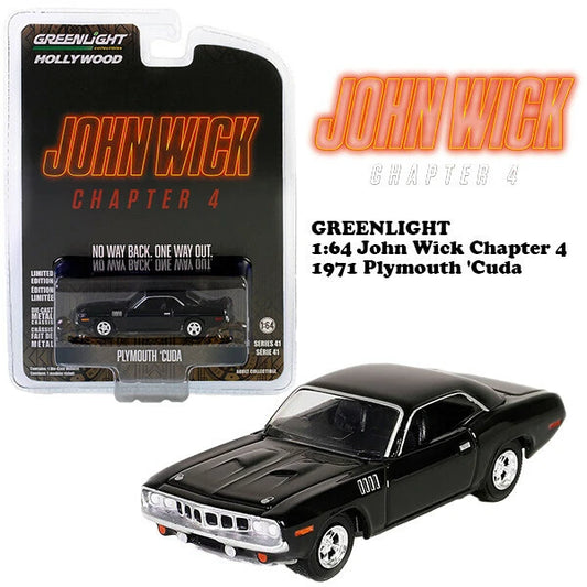 1:64 John Wick Chapter 4 1971 Plymouth 'Cuda 【ジョン・ウィック】ミニカー