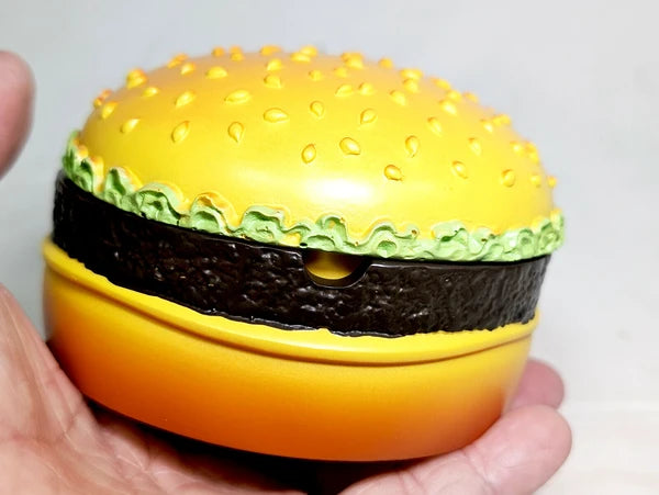 陶器製の蓋付きハンバーガー【ハンバーガー灰皿　シンプル】10cm