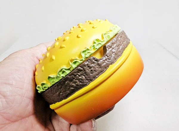 陶器製の蓋付きハンバーガー【ハンバーガー灰皿　シンプル】10cm
