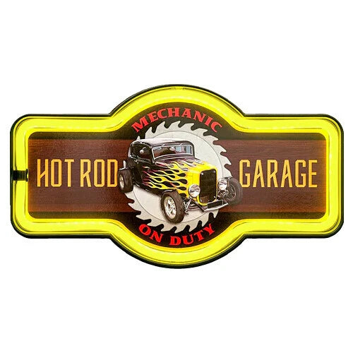 【サイン】LED ロープ ネオン サイン HOT ROD GARAGE マーキー