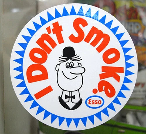 【ESSO I Don't SMOKE】耐水性ビニール　ステッカー
