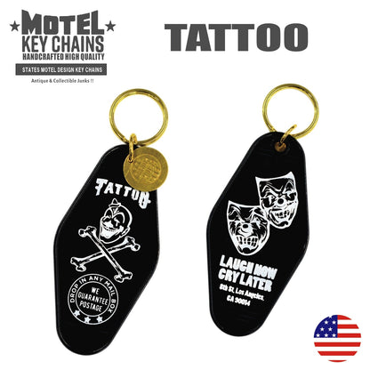 TATTOO TWO FACE　BLACK  モーテルキー　キータグ　キーホルダー
