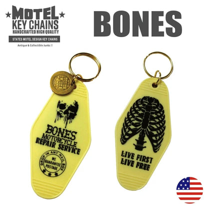 モーテルキー　キータグ　キーホルダー BONES IVORY