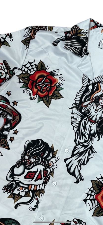SK OLDIES pattern shirt　"OLD SCHOOL"