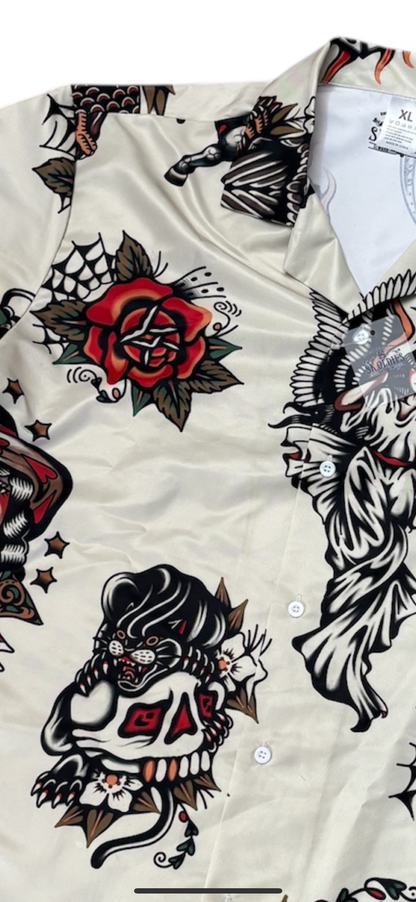 SK OLDIES pattern shirt　"OLD SCHOOL"