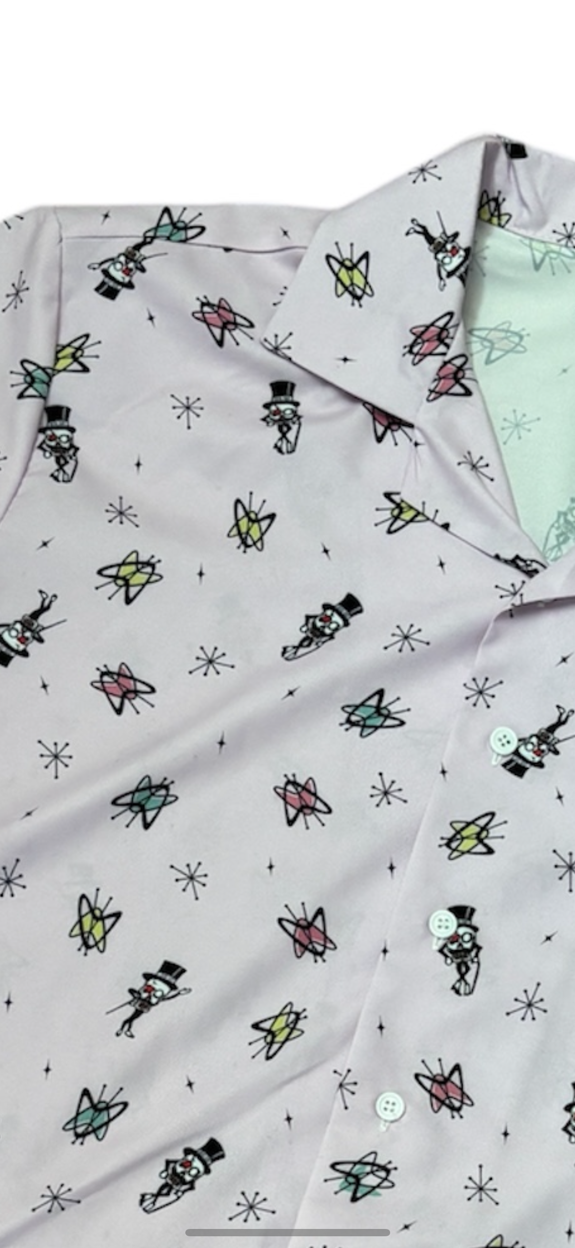 SK OLDIES pattern shirt  "Original skull & butterfly"