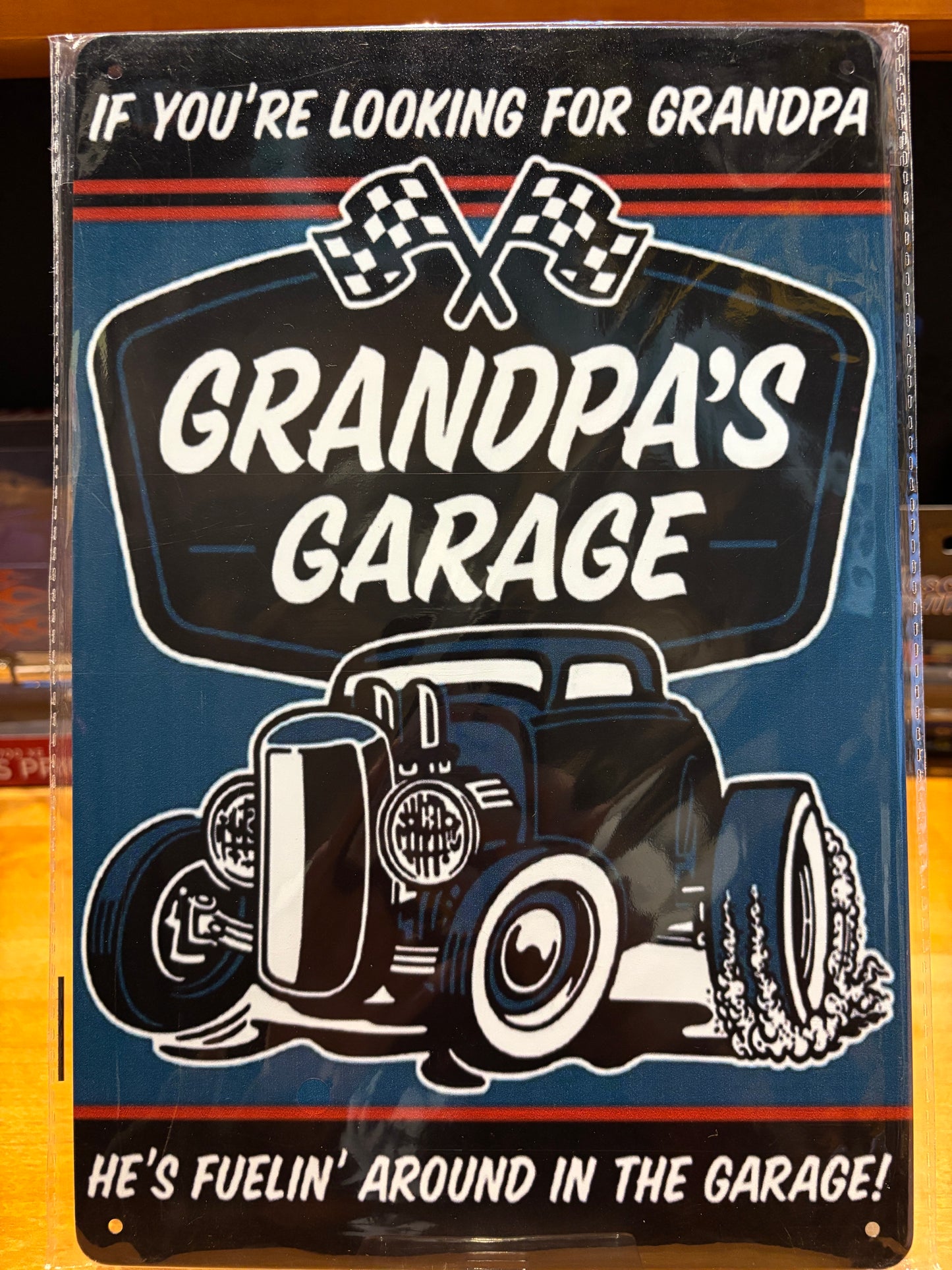 HOTROD blue ブリキ看板　サインボード