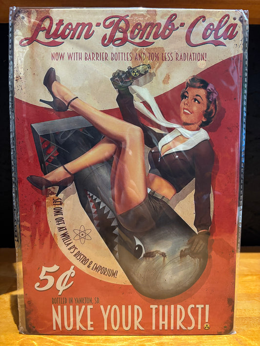 ATOM BOMB CAFE／Pin-Up  サインボード　メタルサイン　A4
