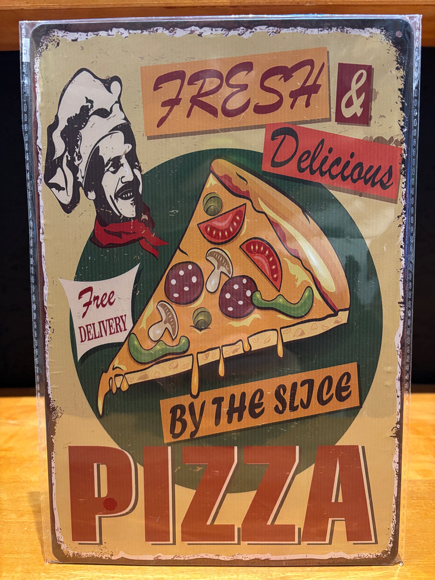 PIZZA サインボード　メタルサイン　A4