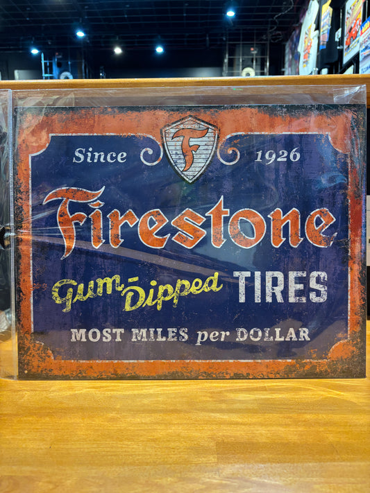 FIRESTONE TIRES  ブリキ  ティン ガレージ  サイン 　