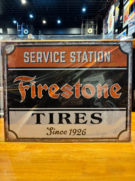 FIRESTONE SERVICE  ブリキ  ティン ガレージ  サイン 　
