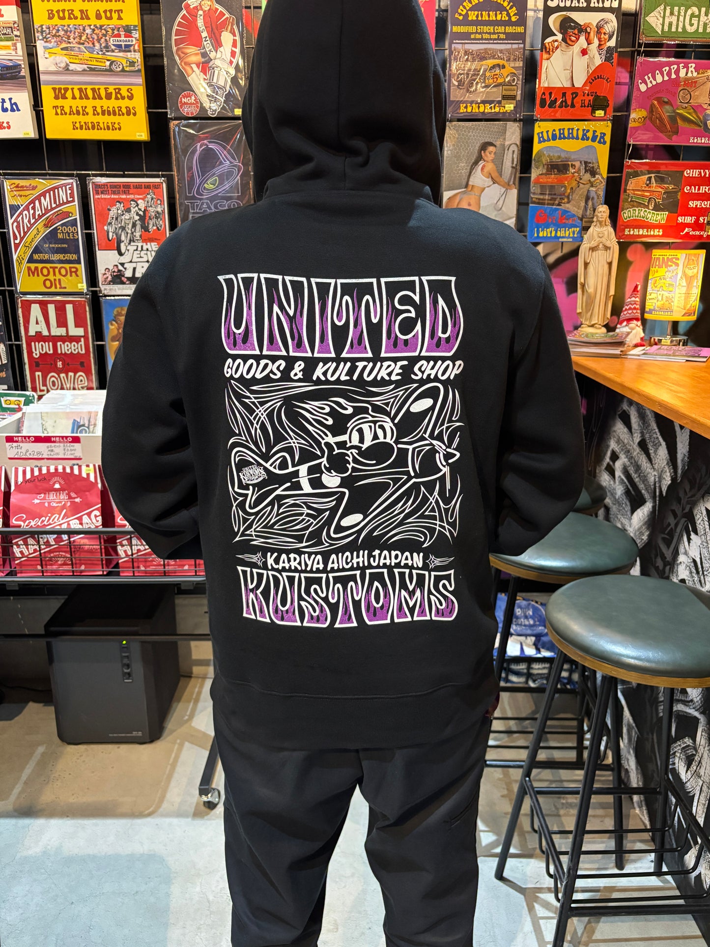 UNITED KUSTOMS オリジナルジップアップパーカー「Kamikaze  Hoodie」