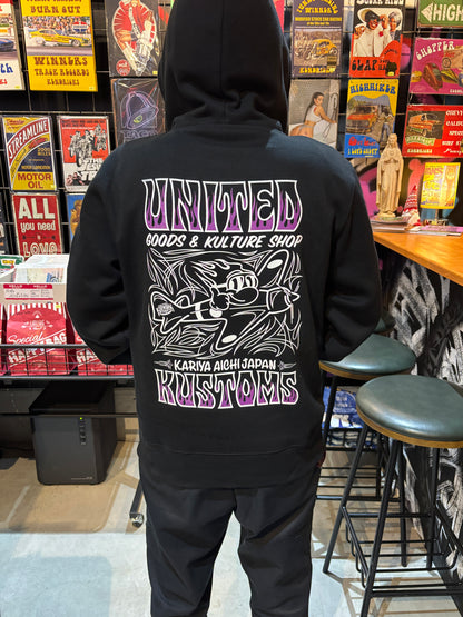 UNITED KUSTOMS オリジナルジップアップパーカー「Kamikaze  Hoodie」