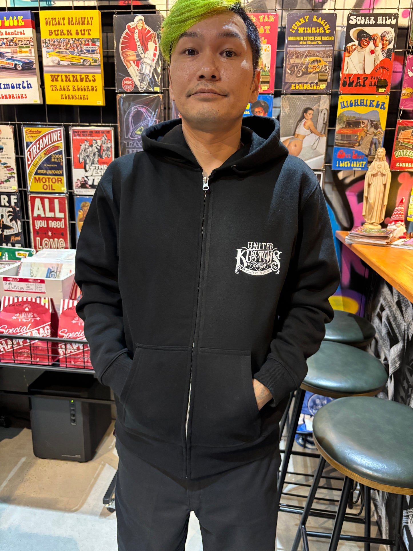 UNITED KUSTOMS オリジナルジップアップパーカー「Kamikaze  Hoodie」