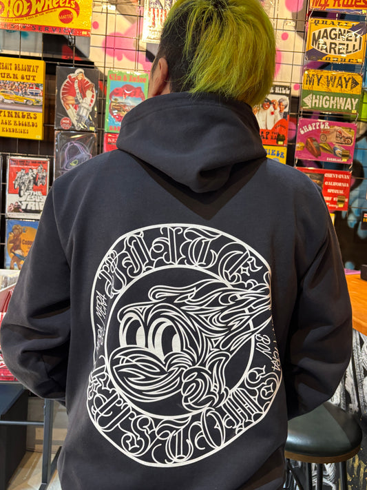 UNITED KUSTOMS オリジナルパーカー「MERAMERA BOY Pinstripe Hoodie」