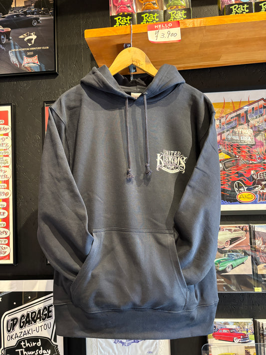 UNITED KUSTOMS オリジナルパーカー「MERAMERA BOY Pinstripe Hoodie」