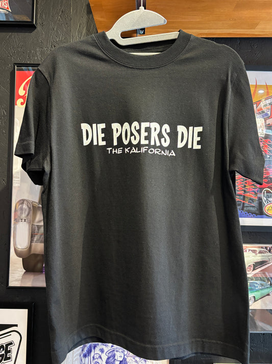 THE KALIFORNIA「KUSTOM KULTURE WORD TEE」THE NASH.氏監修「DIE POSERS DIE」ブラック