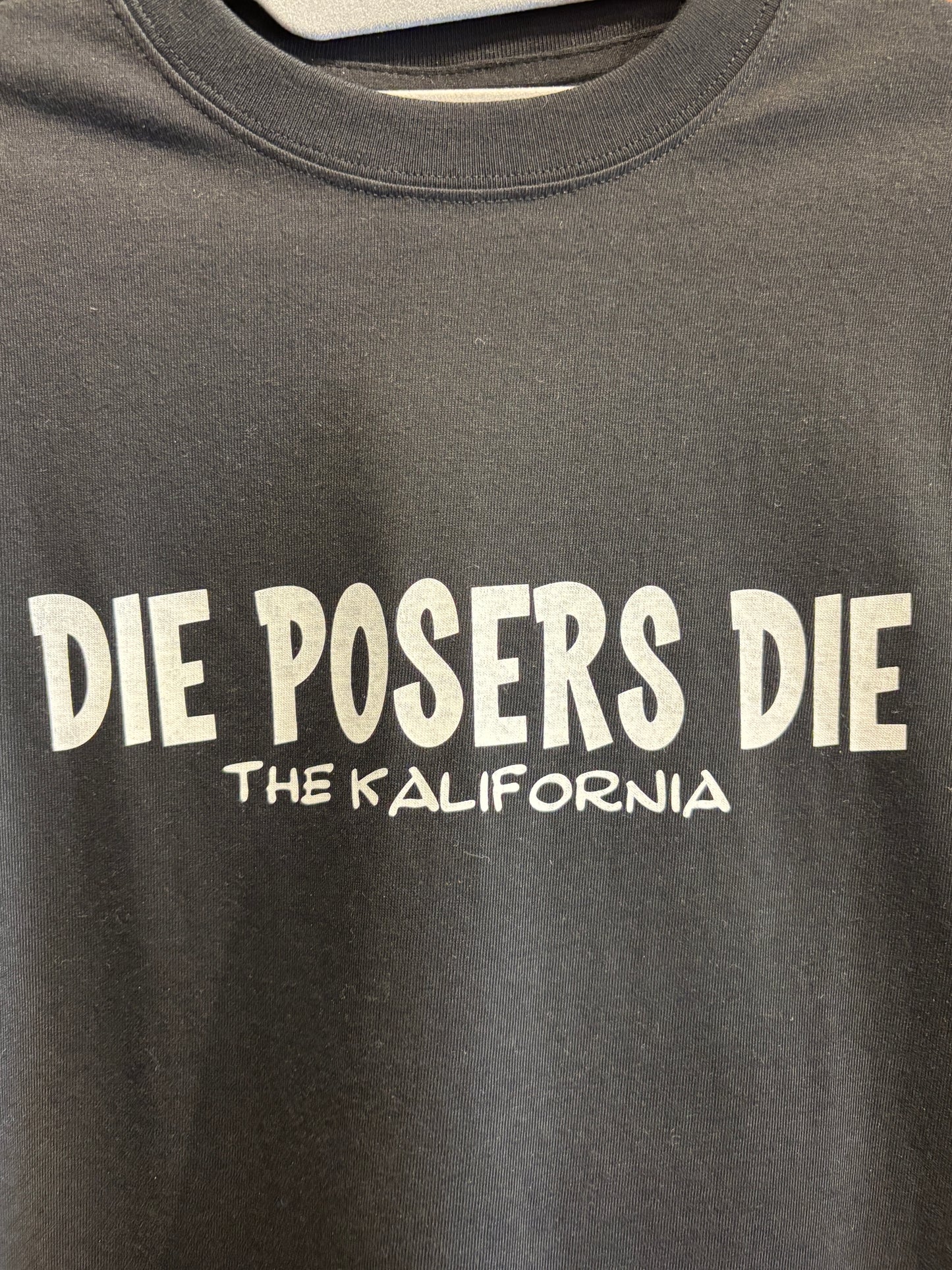 THE KALIFORNIA「KUSTOM KULTURE WORD TEE」THE NASH.氏監修「DIE POSERS DIE」ブラック