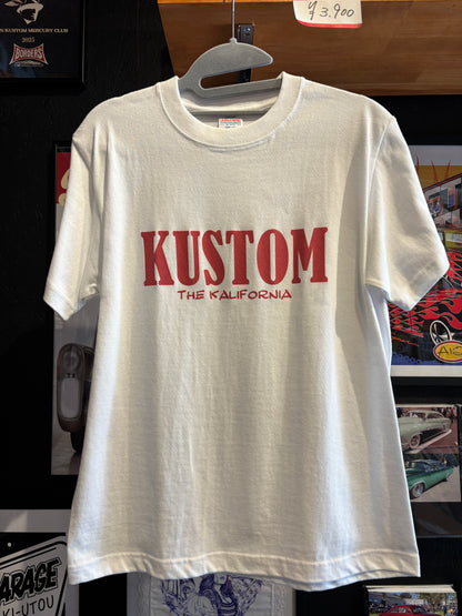 THE KALIFORNIA「KUSTOM KULTURE WORD TEE」THE NASH.氏監修「KUSTOM」ホワイト