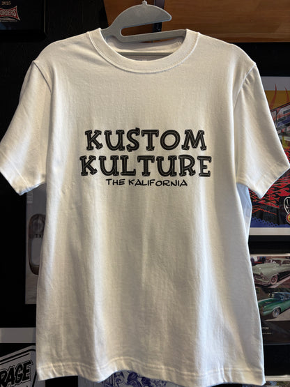 THE KALIFORNIA「KUSTOM KULTURE WORD TEE」THE NASH.氏監修「K.K」ホワイト