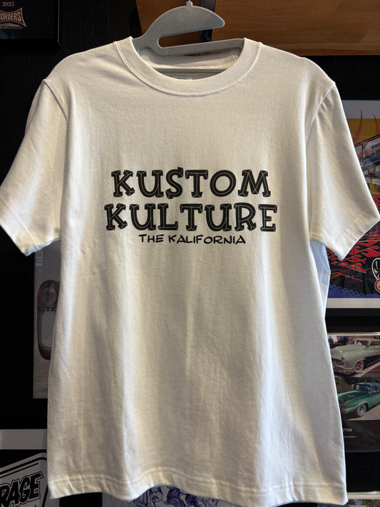 THE KALIFORNIA「KUSTOM KULTURE WORD TEE」THE NASH.氏監修「K.K」ホワイト