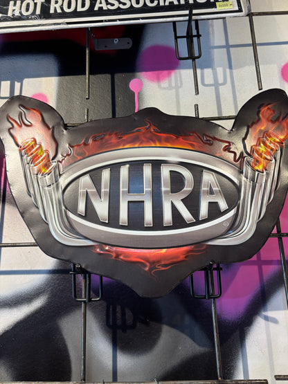 NHRA FLAMES エンボスメタルサイン