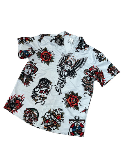 SK OLDIES pattern shirt　"OLD SCHOOL"