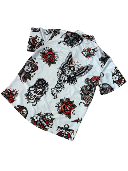SK OLDIES pattern shirt　"OLD SCHOOL"