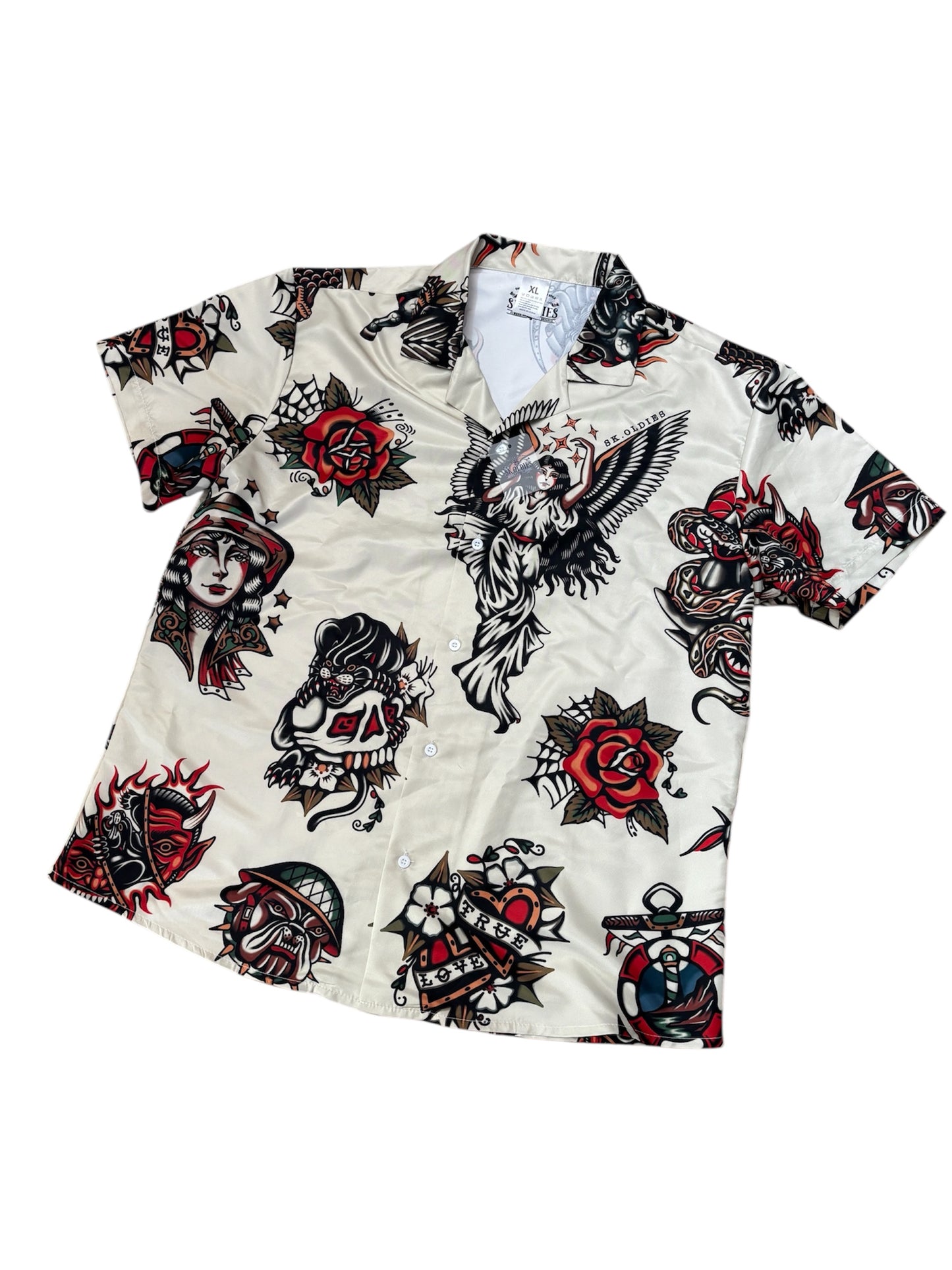 SK OLDIES pattern shirt　"OLD SCHOOL"